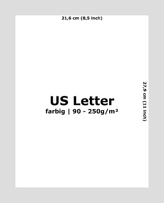 US Letter Papier farbig - 90-250g/m²