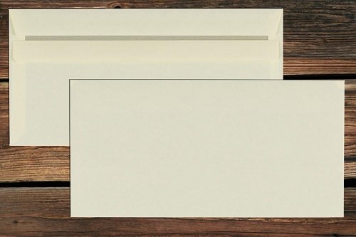 Briefumschlag DIN lang chamois ohne Fenster innen grau