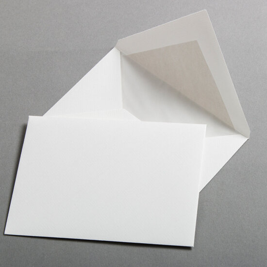 Bütten Briefumschläge handgerissen DIN C6 - Futter grau