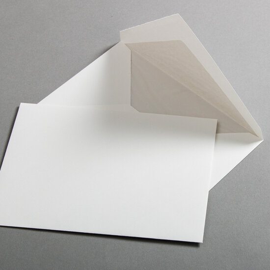 Bütten Briefumschläge handgerissen DIN C5 - Futter grau