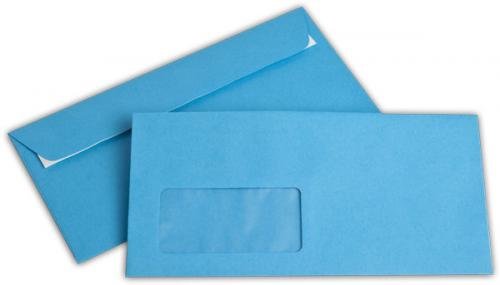 Briefumschlag C6/5 intensiv blau mit Fenster Elco Color