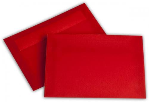 Transparente Briefumschläge C6 intensiv-rot