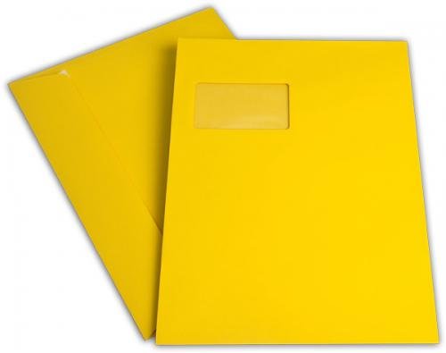 Briefumschlag C4 gold-gelb mit Fenster - Elco Color