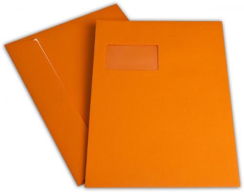 Briefumschlag C4 orange mit Fenster - Elco Color