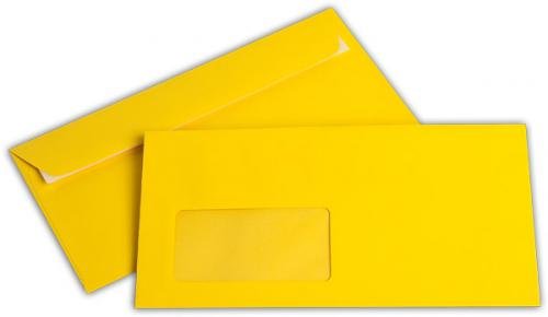 Briefumschlag C6/5 gold-gelb mit Fenster - Elco Color