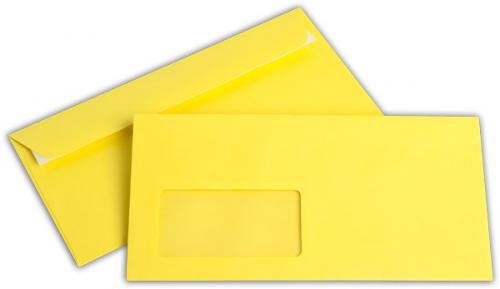 Briefumschlag C6/5 intensiv-gelb mit Fenster - Elco Color