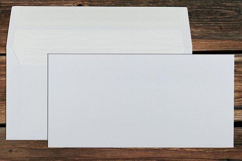 Seidenfutterhüllen weiss - DIN lang (110x220 mm) - weiss gefüttert