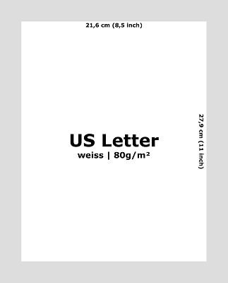 US Letter Papier - weiss 80g (100 Blatt)