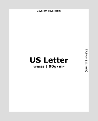 US Letter Papier - weiss 90g (100 Blatt)