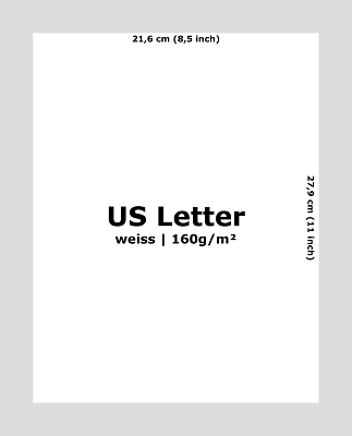 US Letter Papier - weiss 160g (100 Blatt)