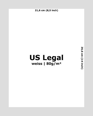 US Legal Papier 80g (20 lbs.) weiss - 100 Blatt