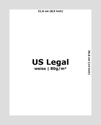 US Legal Papier 80g (20 lbs.) weiss - 500 Blatt