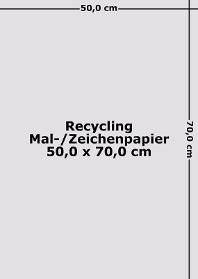 Recycling Malpapier/Zeichenpapier 50 x 70 cm | weiss / 160g